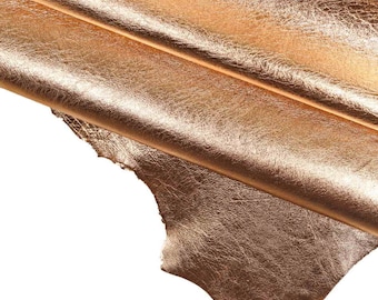 COURO LAMINADO macio rosa verde vermelho lilás - couro enrugado brilhante - couro de cabra metálico B13661-MT La Garzarara