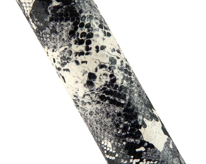 Snakeskin printed leather skin, black & white snake textured, PYTHON pattern on goatskin hide, 0.6 - 0.9 mm B19283-ST  La Garzarara
