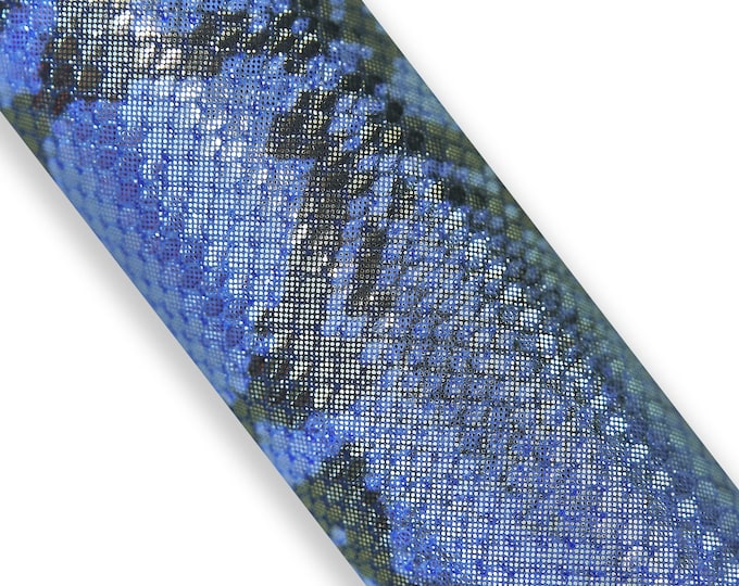 Metallic PYTHON print calf leather skin, reptile embossed leather red blue, soft leather hide B17966-MT La Garzarara