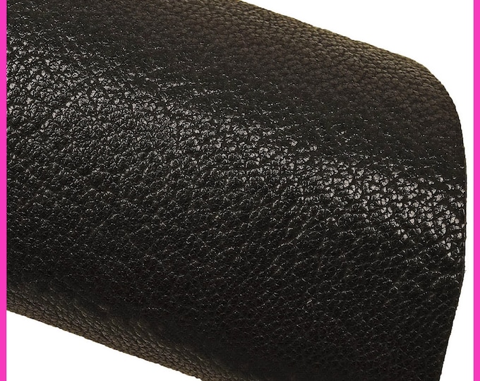 Black pebble GRAIN leather skin, glossy sporty goatskin, printed soft hide B15023-TB La Garzarara