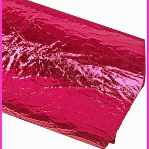 Pelle LAMINATA rosso vino, pellame di agnello metallizzato effetto stropicciato morbidezza media B 15328-MT La Garzarara