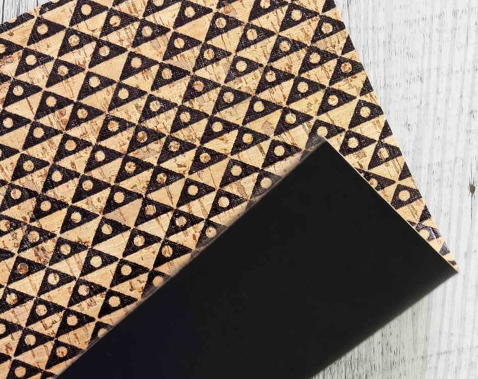 Printed Cork Leather Sheets | Precut Patterned Cork with Leather Backing | DIY Crafting & Jewelry Making B921 La Garzarara