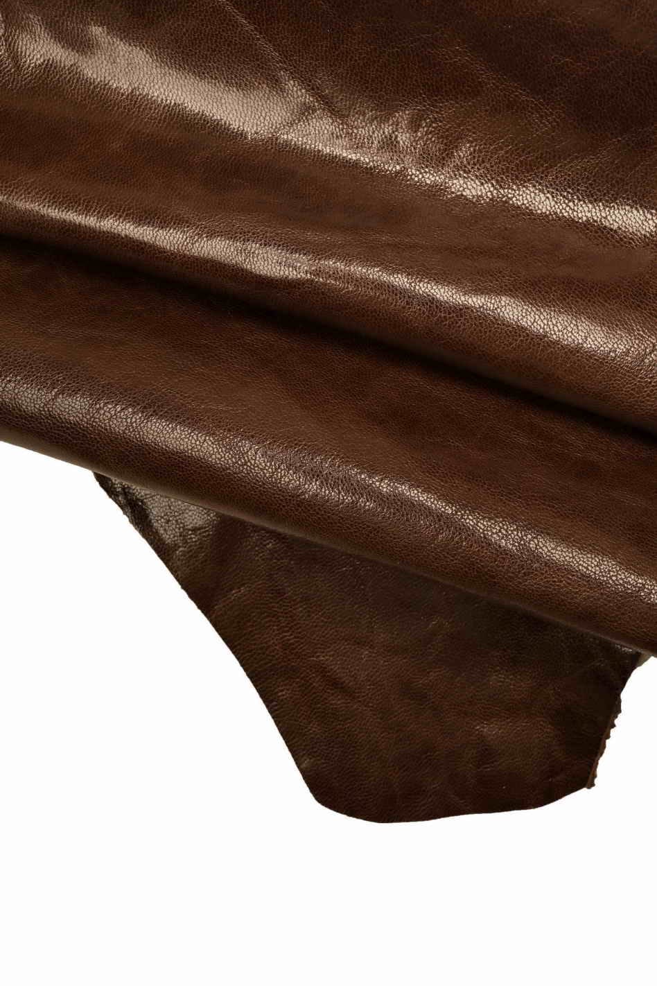 BROWN super SOFT nappa leather skin, glossy wrinkled sheepskin, high  quality lambskin