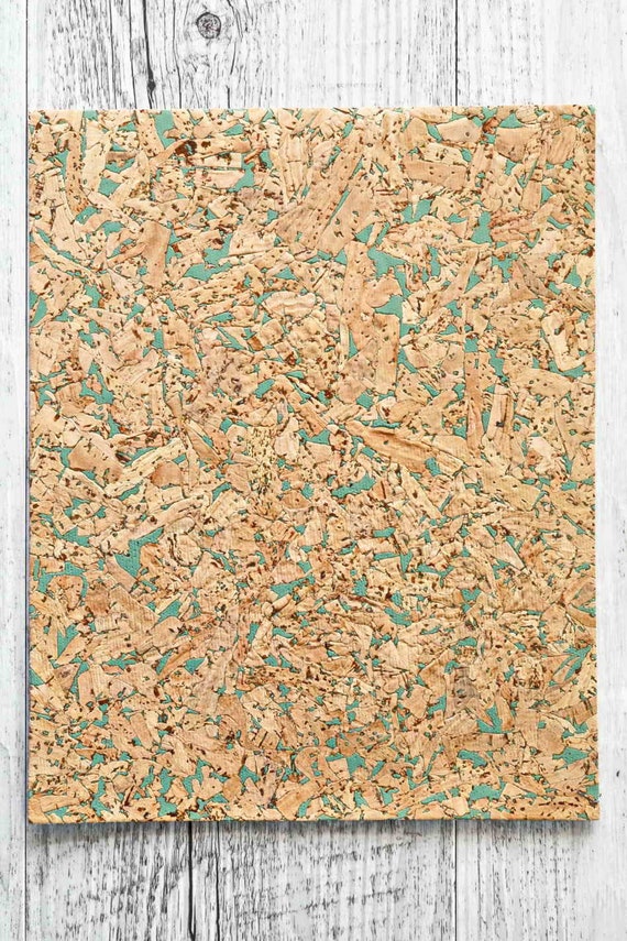 Fogli di SUGHERO naturale con stampa astratta color verde scampoli tessuto  vegano 25x20 cm / 30x30 cm B884 La Garzarara -  Italia