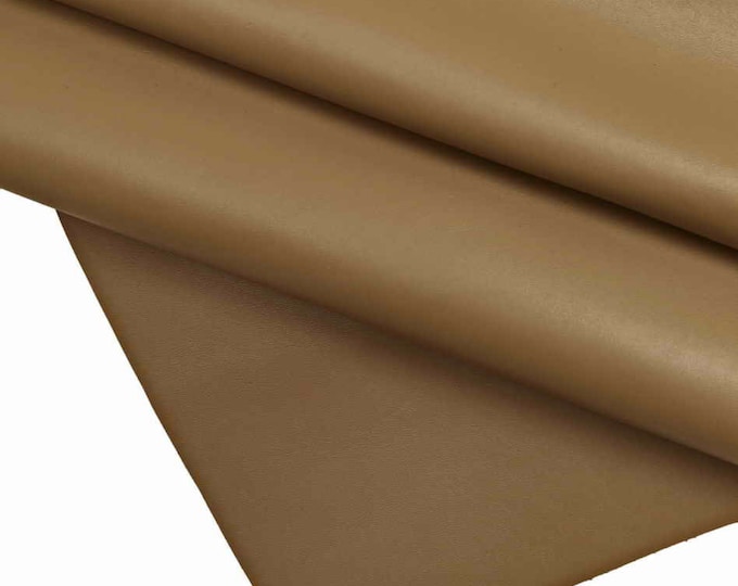 Premium cow hides LEATHER, natural full grain cowhide cream white taupe mud, solid smooth skins  B13077-TU La Garzarara