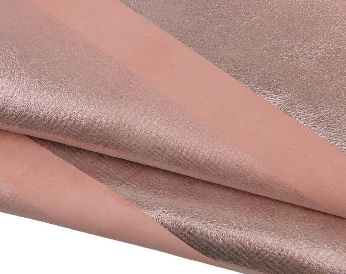 Satin Metallic Goat Leather Hide, Soft Shimmer Leather Skin, colorful printed Leather for Bags  and Leathercraft, B17687-MT(st) La Garzarara