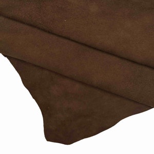 Pelle di CAMOSCIO marrone verde e bordeaux - camoscio spessore leggero per abbigliamento B13647-TU La Garzarara