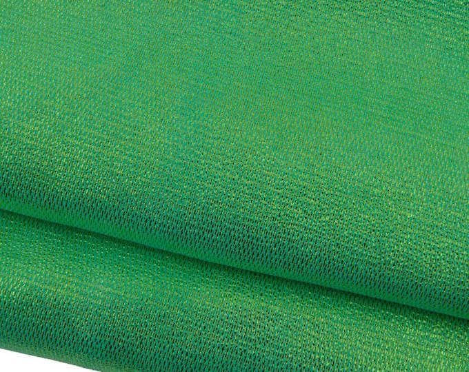 Green METALLIC leather skin, bright sparkle soft goatskin hide, ideal for hobbyists B17361-MT La Garzarara