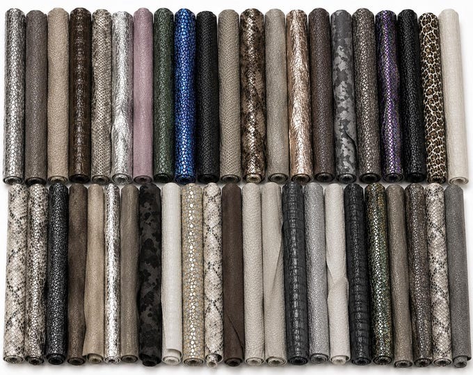 Leather STOCK deal, 50 leather full hides - RANDOM selection -  mix of colors, textured, metallics, distressed and solid colors   B188