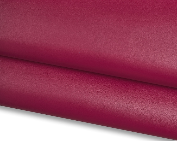 Hot PINK leather skin, glossy smooth sheepskin, soft hide for crafting 0.8 - 1.0 mm B17616-TU La Garzarara