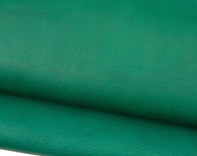 Green baby calf, smooth SOFT cowhide, top quality SILKY calfskin 0.7 - 0.9 mm for crafters B18603-TU La Garzarara