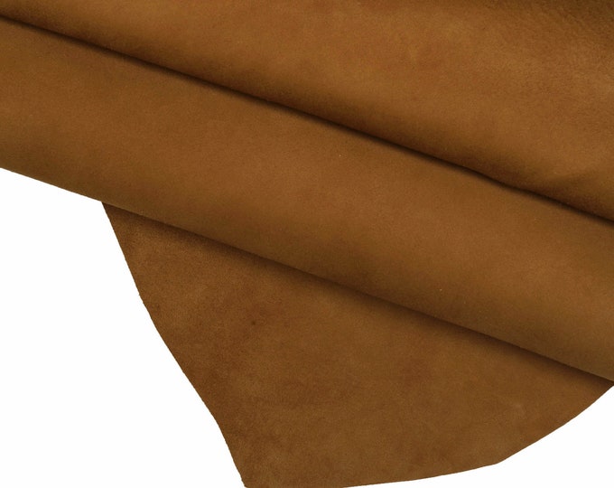 Bright SUEDE leather hide, red yellow turquoise brown silky goat skin B13873-TU La Garzarara