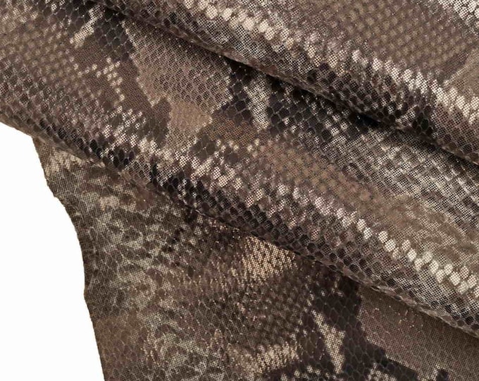 Red GRAY snakeskin leather hides - italian printed  python snake cowhide skins  - reptile textured cow  B12823-MT(st) La Garzarara