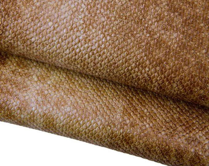 Holographic PYTHON leather skin, brown beige reptile snake printed goatskin, iridescent soft hide B17375-MT(ST) La Garzarara