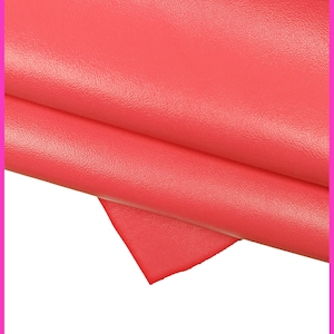 Dark Pink leather hide, soft glossy cowhide, light fuchsia classic calfskin B15118-TU La Garzarara