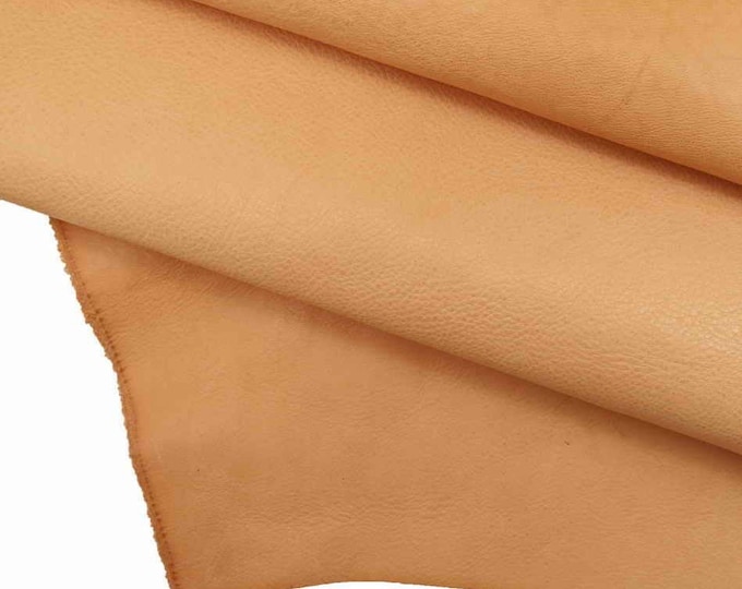 BEIGE VACHETTA leather hide, super natural cowhide,  soft grain vegetable tanned cowhide  B17953-VT La Garzarara