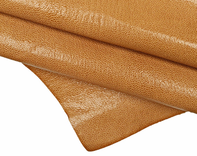 Camel PEBBLE GRAIN leather skin, beige vegetable sporty goatskin, light brown medium softness skin B14724-VT La Garzarara