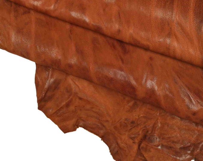 Aged nappa skin, vintage washed sheep leather, distressed crinkled lambskin in brown tones, color options B13900-VT La Garzarara