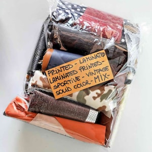 Sacchetto di ritagli di pellami di fantasia MIX   - 300 gr, 500 gr e 1 kg -        B004 La Garzarara