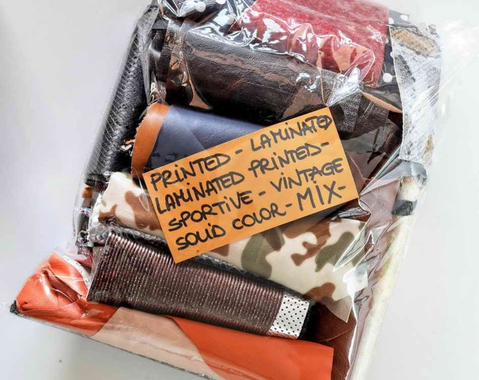Leather luxury scraps bag MIXED in total for 0,7 lbs (300 gr), 1 lbs (500 gr) and 2 lbs   (1kg)   B004 La Garzarara