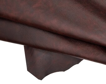 Soft vintage brown pull up goatskin hide, supple leather skin with light color shift effect B16508-VT La Garzarara