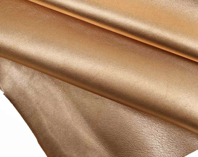 ROSE GOLD sheepskin metallic leather hides, foiled lambskin   B11888-MT La Garzarara