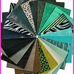 Stock di 12 PEZZI MISTI sui toni del verde tinta unita, laminati e stampati, 15 x 12 cm B14454-PZ La Garzarara
