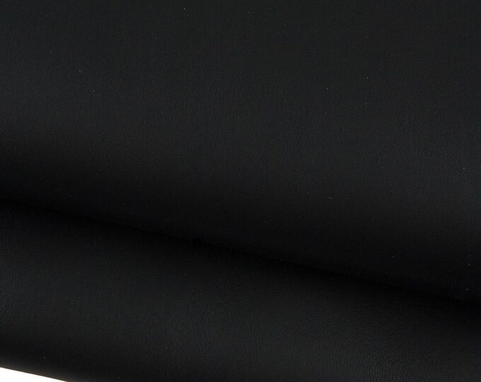 Black LAMBSKIN, super SOFT matt leather skin, sheepskin nappa for garments, shoes, bags 0.6 - 0.8 mm B19355-TB La Garzarara