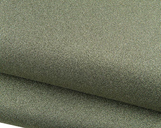 Light gold GLITTER leather hide, sparkly  METALLIC skin, bright  soft calfskin for hobbyists B19115-MT La Garzarara