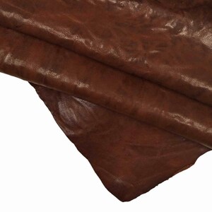 PELLE montone lavato invecchiato concia VEGETALE - pellame marrone nappa vintage effetto stropicciato morbido  B18078-VT La Garzarara
