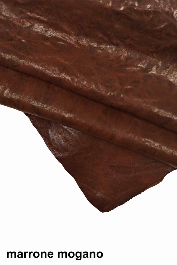 BROWN VEGETABLE Tanned Leather Hides Distressed Mahogany