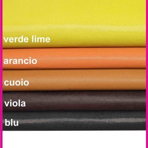 PELLAMI stampa piccola COLORATI, pelle viola, cuoio, arancio, verde lime e blu stampati a rilievo lucidi B14107-ST La Garzarara