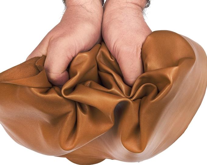 Tan sheepskin NAPPA leather, brown lambskin, smooth silky hide, ideal for garnments B17597-TU La Garzarara