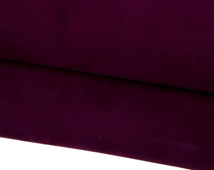 Eggplant purple NUBUCK leather hide, top quality SUEDE baby calfskin, slightly grainy cowhide, ideal for crafters B17849-TU La Garzarara