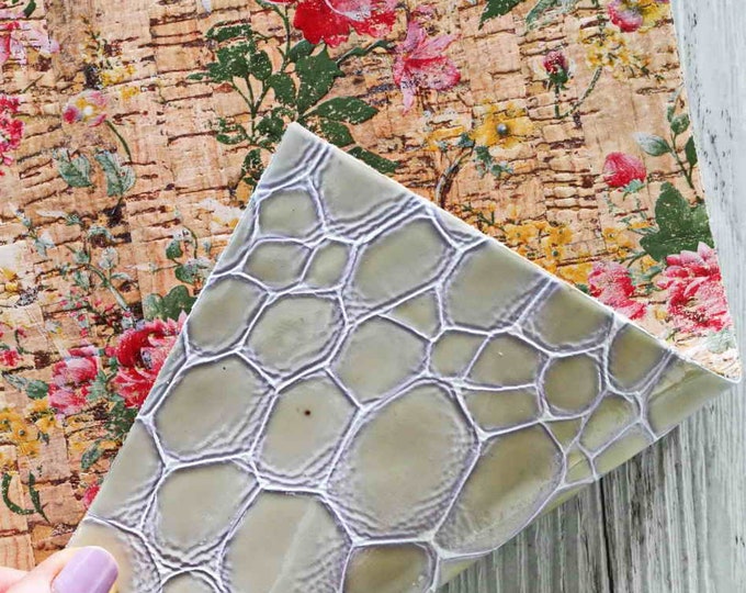 Precut Cork Leather Sheets | Printed & Textured Cork with Solid Leather Backing | DIY Craft Supplies B801  La Garzarara