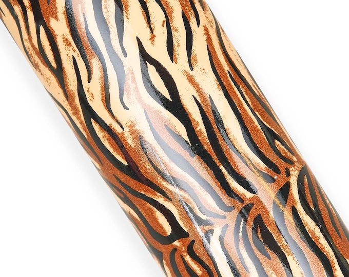 ZEBRA printed PATENT leather hide, black - brown - beige animal textured cowhide, glossy calfskin 1.1 - 1.3 mm B17956-ST La Garzarara