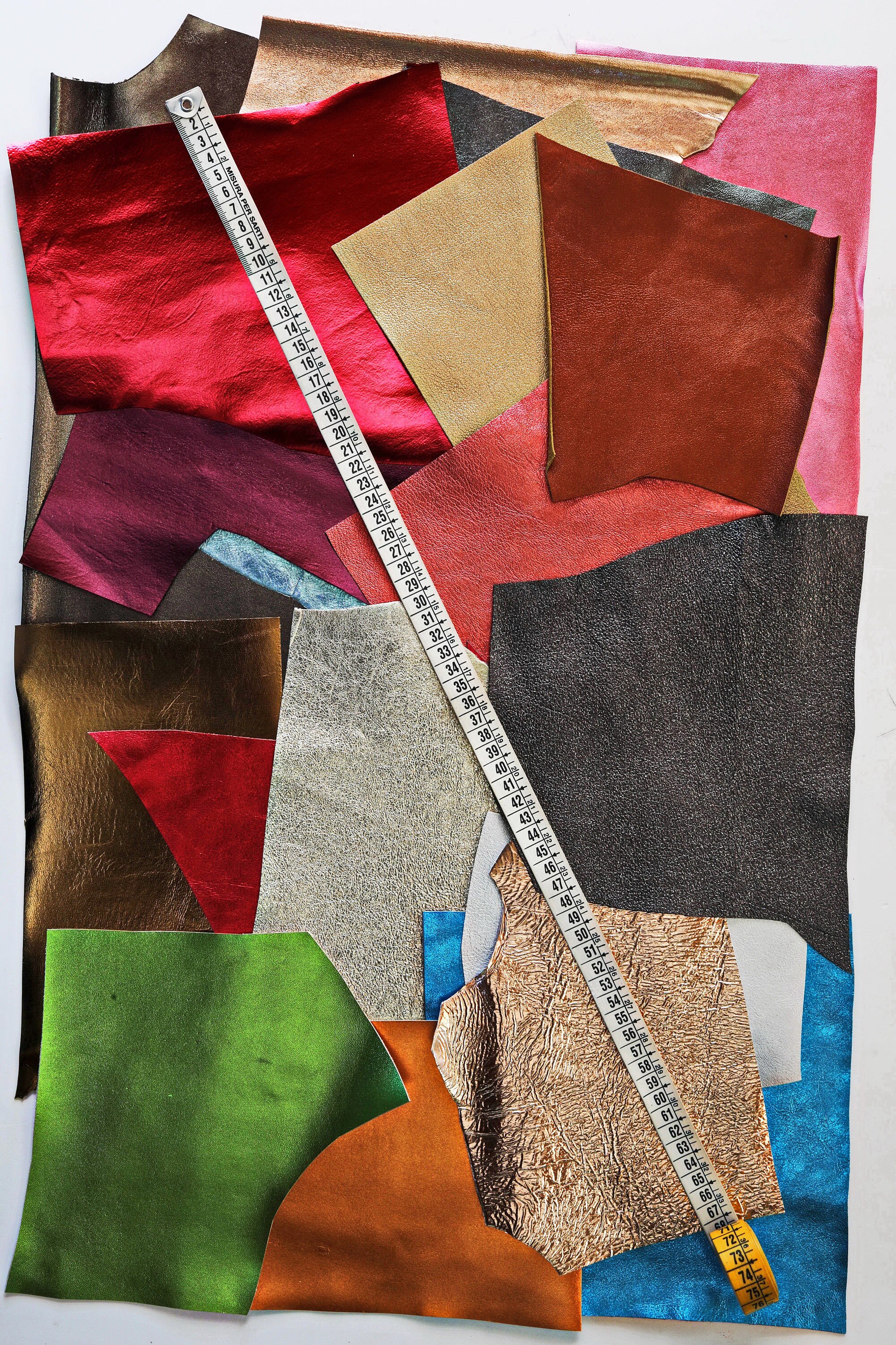 10 Selected leather scraps, RED tones, mix colorful selection leather  remnants as per pictures