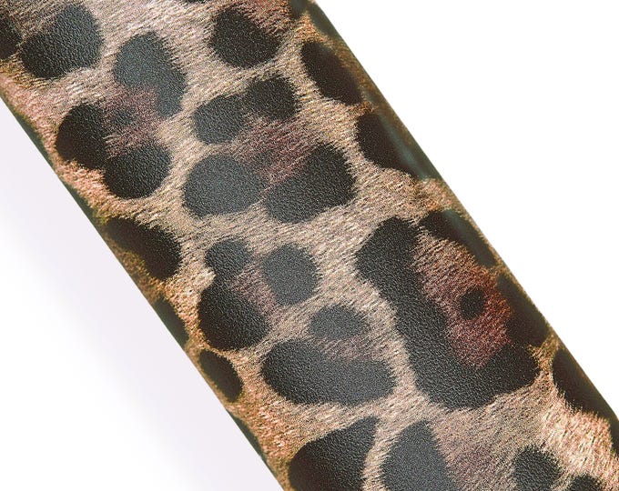 LEOPARD textured leather skin, beige - black - brown CHEETAH printed smooth goatskin, animal pattern on soft hide  B18183-ST La Garzarara