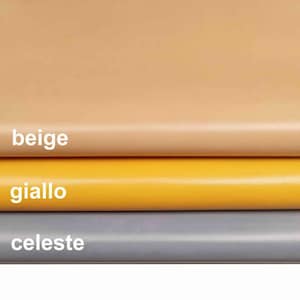 Pelle di capretto colore giallo celeste beige, capra semi lucida e semi rigida  B13763-TU La Garzarara