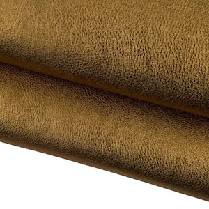 Bronze GRAINY leather skin, old gold METALLIC goatskin, soft hide for crafting B17312-MT La Garzarara