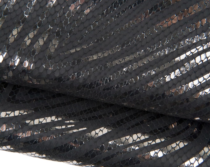 ZEBRA textured leather hide, METALLIC printed cowhide, animal textured soft calfskin bB18487-MT(st) La Garzarara