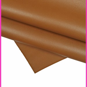 Pelle di vitello colore cognac con grana superfina, vitello lucido cuoio morbido, pelle classica tinta unita B15901-TU La Garzarara