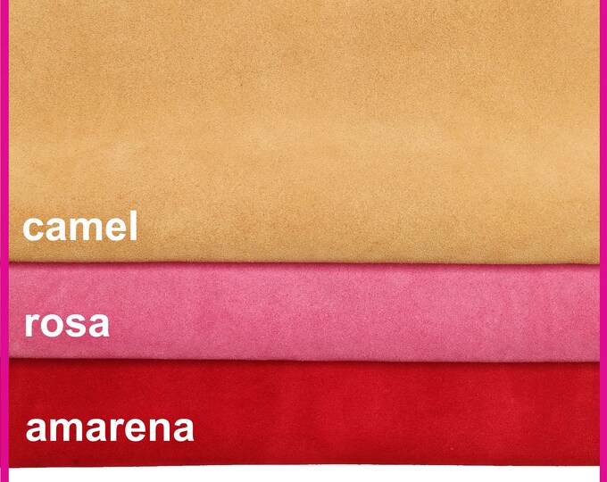 Suede textured leather hides, soft solid suede cow hide, sporty skinsB13879-TU La Garzarara