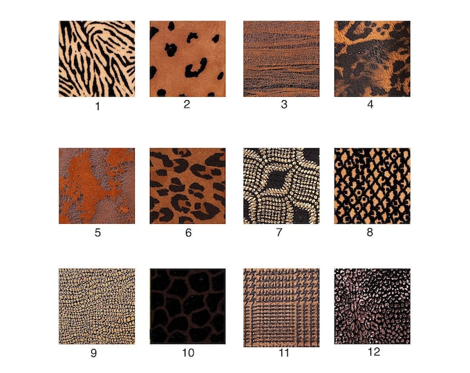 Printed leather hides, leopard giraffe geometric cheetah abstract cortex , full hides available, goatskins B19233-ST La Garzarara