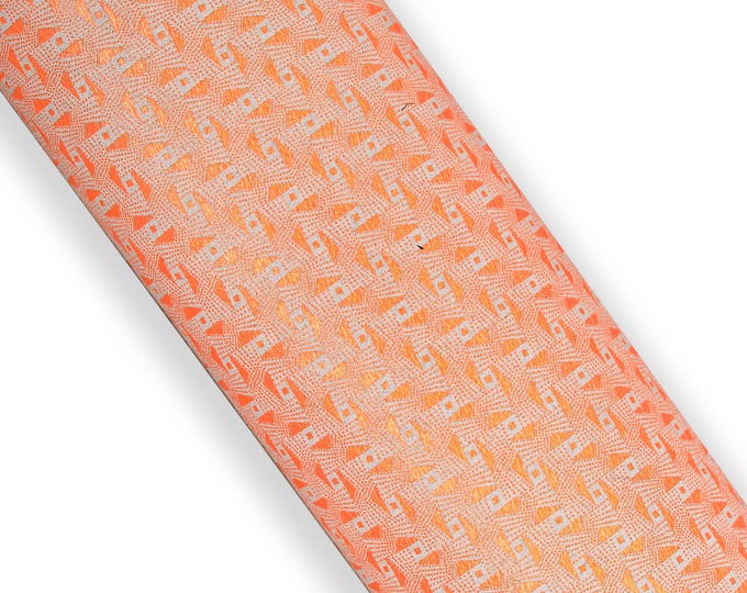 FLUO orange leather hide, NEON print on suede calfskin, cowhide for diy projects B17809-ST   La Garzarara