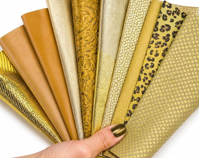 Gold to Platinum Leather Scraps, Champagne and Metallic Beige Remnants, Random Fashion Offcuts   6x5"/15x12 cm  10x8"/25x20 cm PREMIUM3