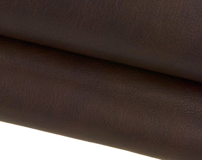 Brown VEGETABLE tanned cowhide, sporty graint leather hide, vintage calfskin 1.3 - 1.4 mm B17475-VT La Garzarara