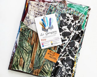 Leather patent printed textured scraps bag, in total for 0,7 lbs (300 gr), 1 lbs (500 gr)and 2 lbs 1 kg)   B011 La Garzarara