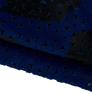 Pelle cavallino bluette TRAFORATO, pellame pony stampa animalier mucca, vitello morbido B17419-CV La Garzarara
