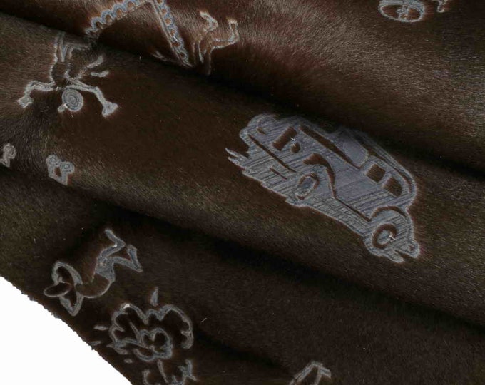 Rare Printed Hair on leather, unique fancy ponyskin  B12868-CV La Garzarara